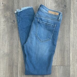 Cello Women's Distressed Blue Ankle Jeans